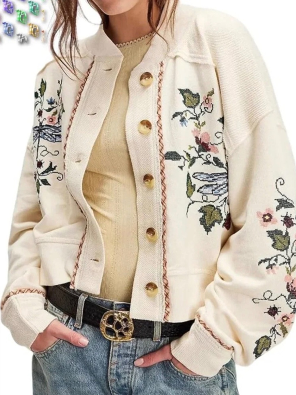 Free People Marjorie Cardigan Sweatshirt